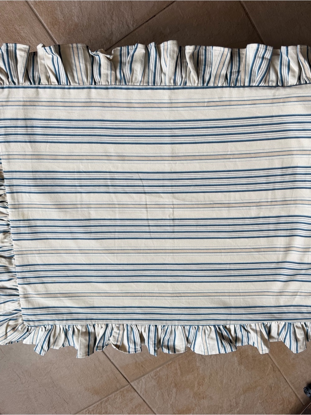 Ralph Lauren Blue White Striped Caulfield Bedding Sham EUC